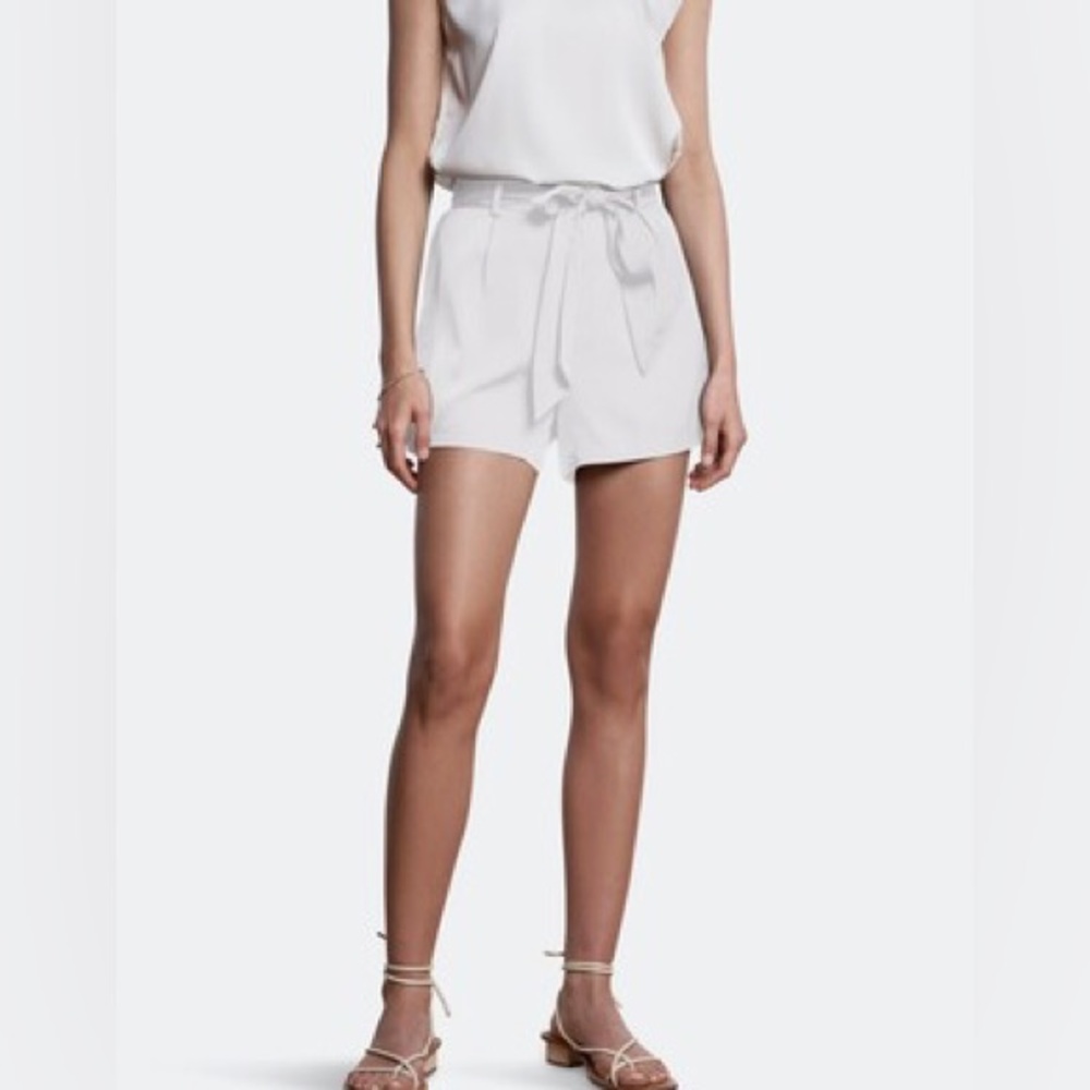 Nouvelle Silk95Five Sarasota white silk shorts